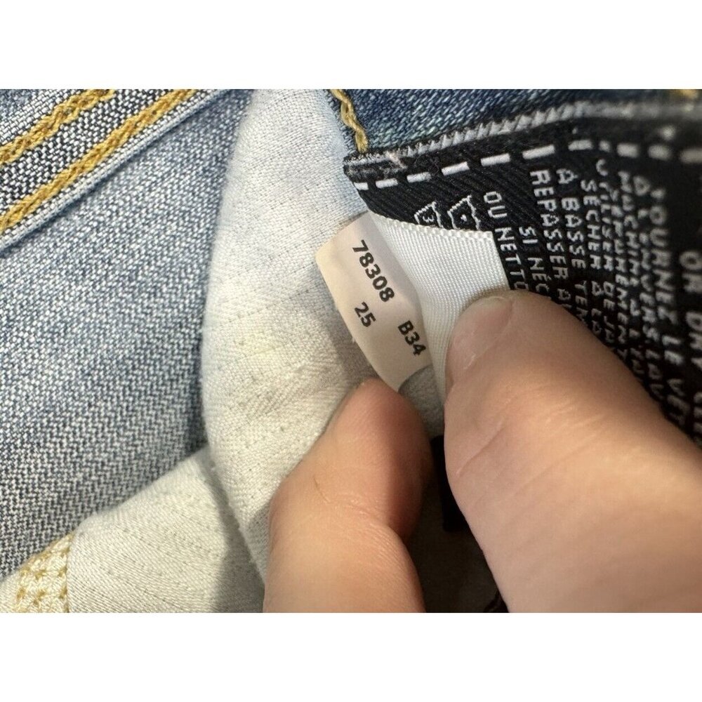 Seven 7 For All Mankind The Ankle Skinny Jeans Sz 25 Mid Rise Light Wash EUC - Picture 13 of 15